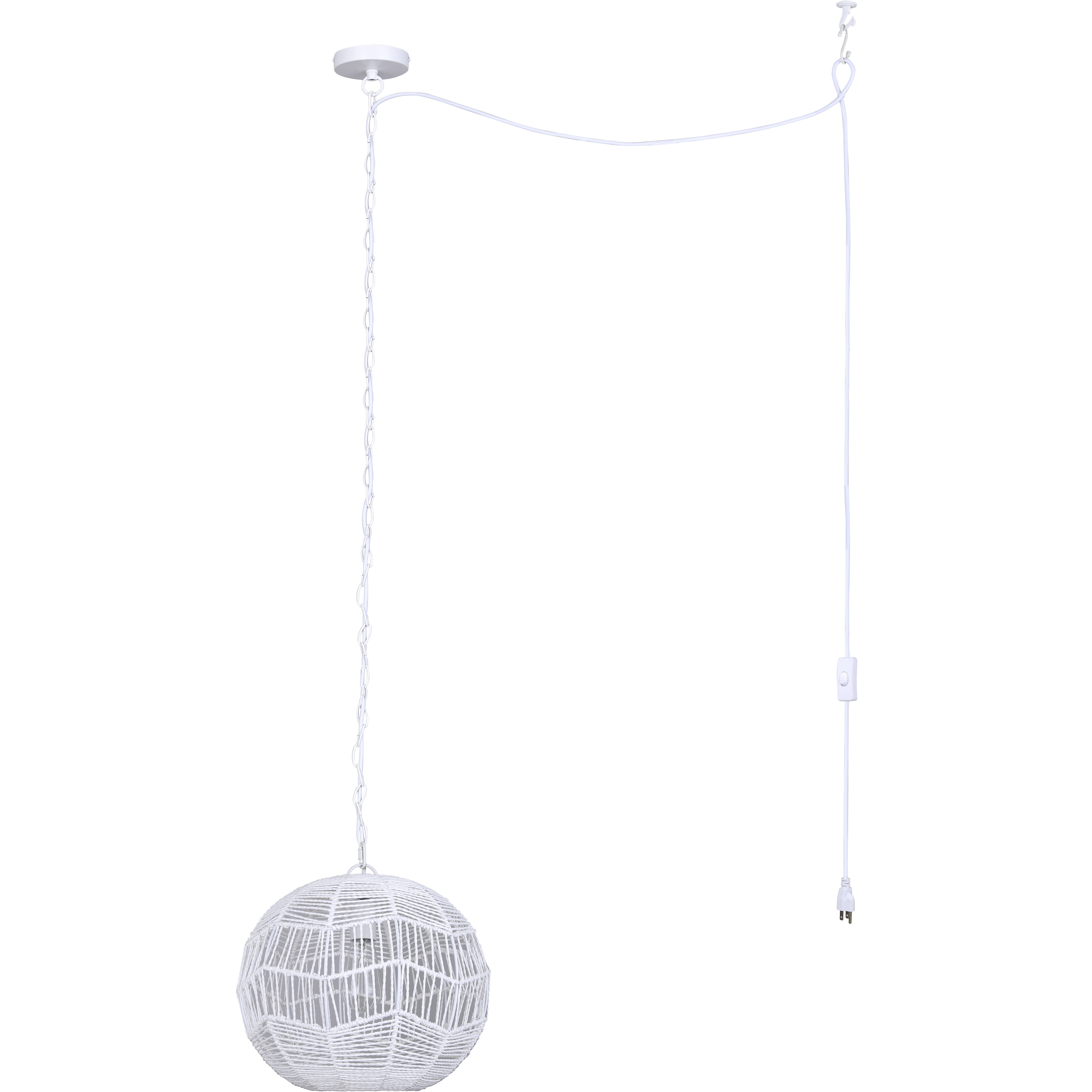 Valence 1 Light 15 inch White Pendant Ceiling Light
