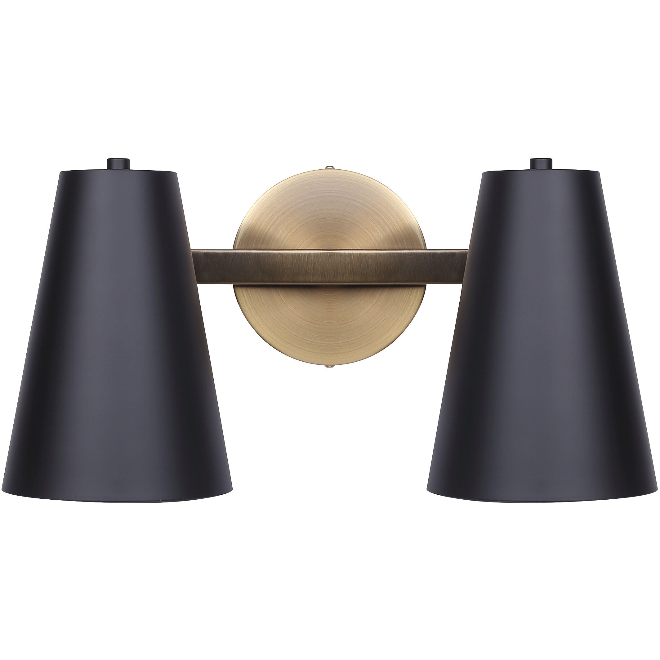 Harken 2 Light 15.5 inch Matte Black and Gold Vanity Light Wall Light
