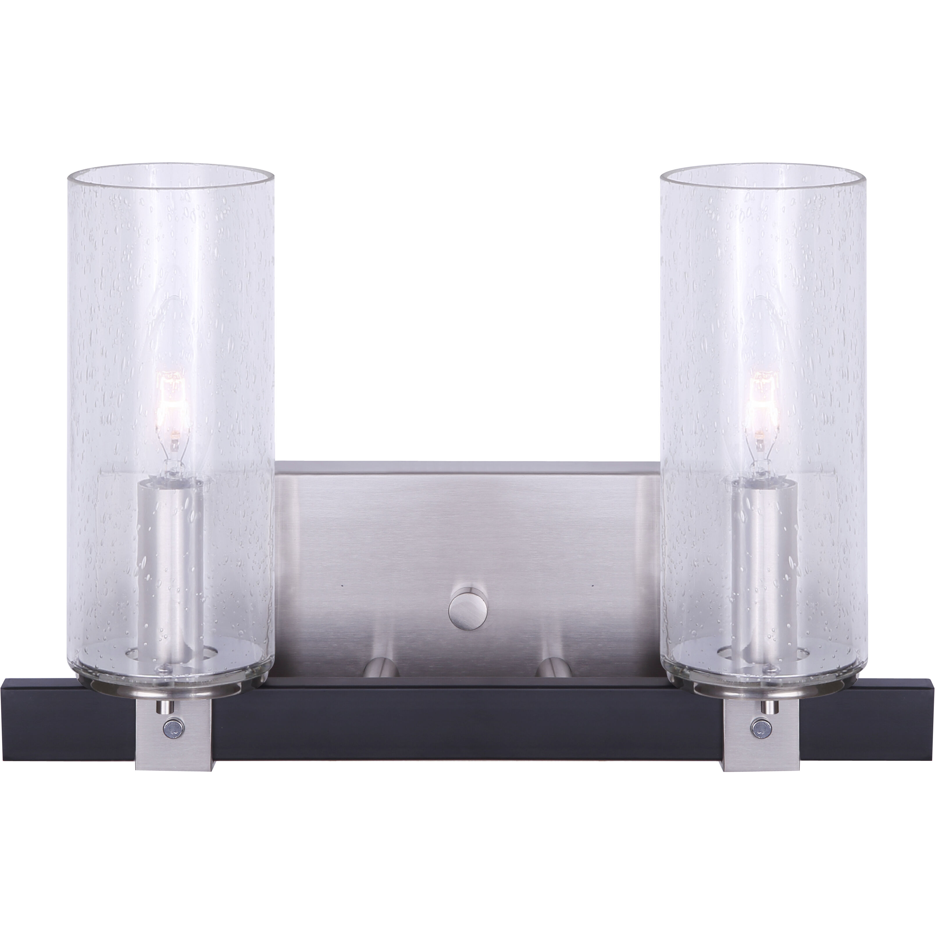 CEDAR 2 Light 14 inch Matte Black and Brushed Nickel Vanity Light Wall Light