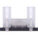 CEDAR 2 Light 14 inch Matte Black and Brushed Nickel Vanity Light Wall Light