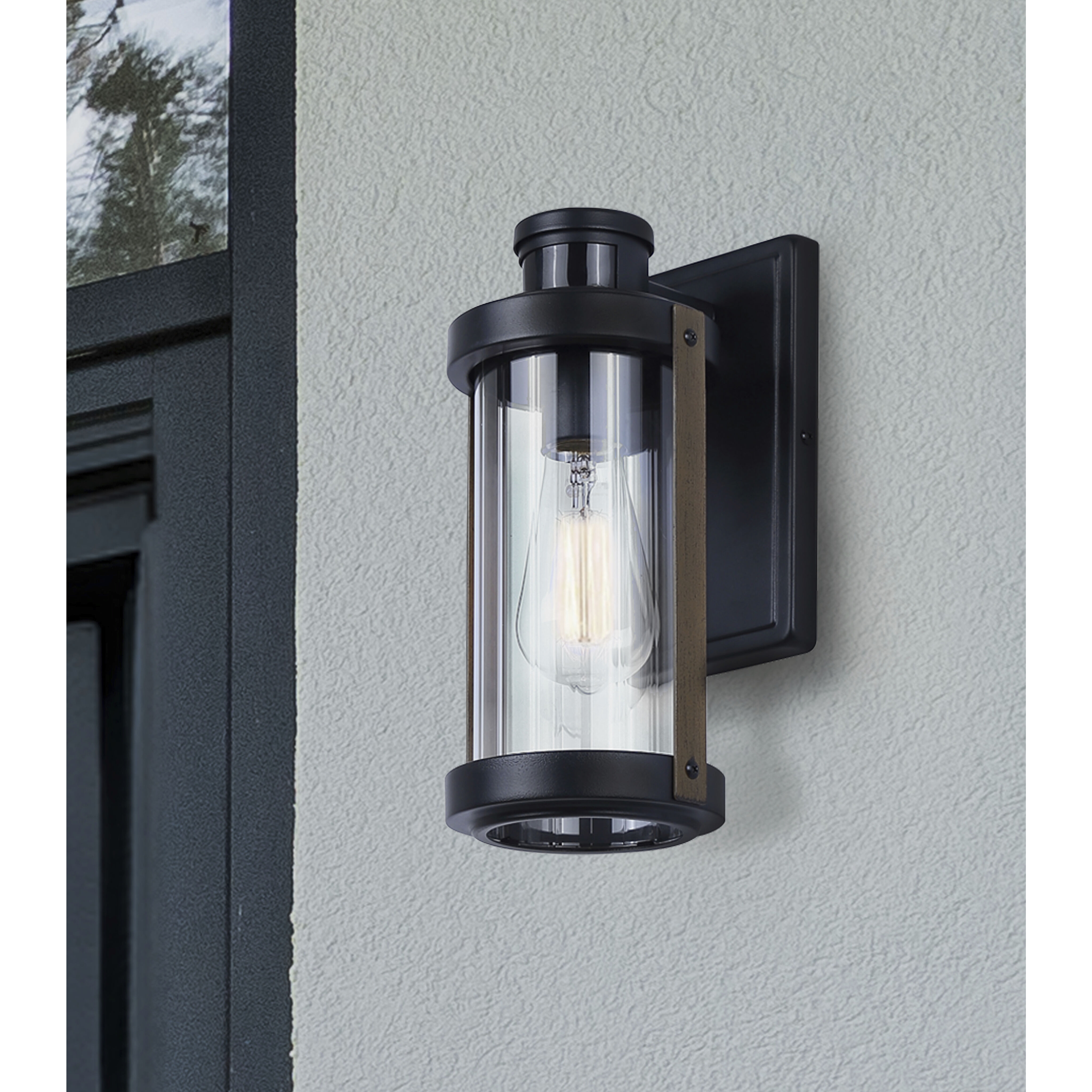 Maddox 1 Light 11.25 inch Black Outdoor Wall Lantern