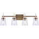 Madison 4 Light 8 inch Gold Vanity Light Wall Light