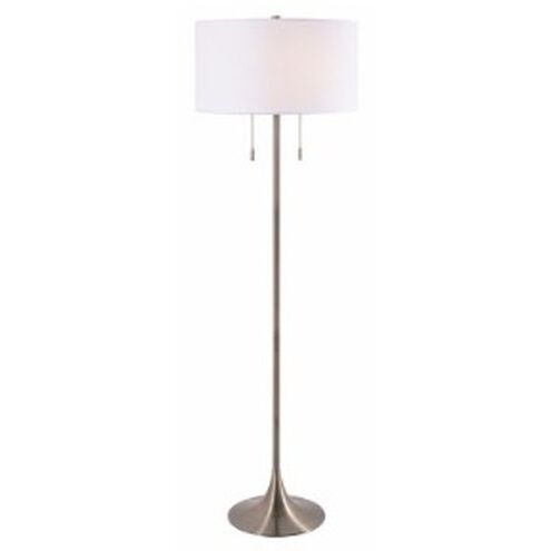 Clara 61 inch 100.00 watt Brushed Nickel Floor Lamp Portable Light
