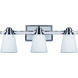 Madison 3 Light 22 inch Chrome Vanity Light Wall Light