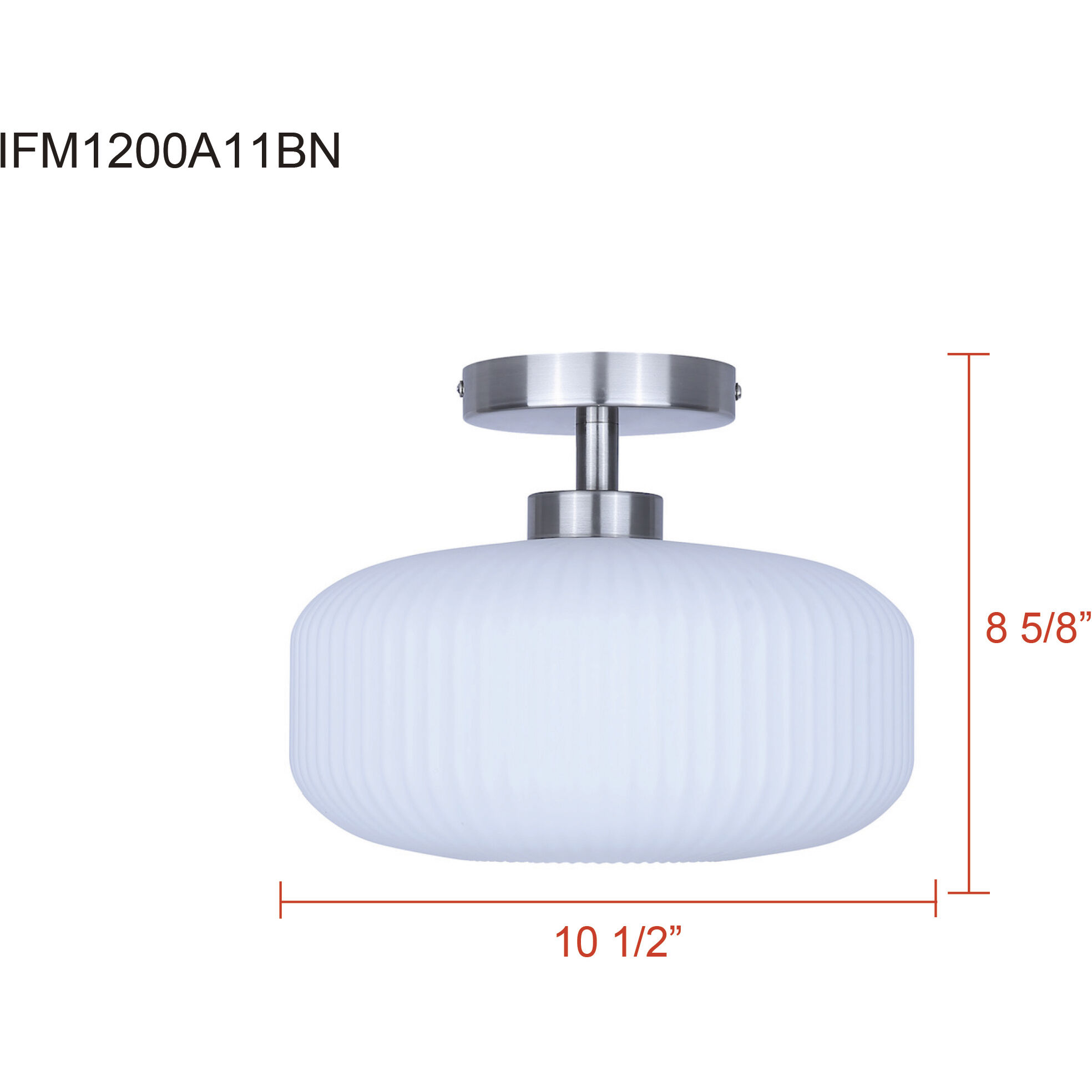 Mallory 1 Light 10.5 inch Brushed Nickel Flush Mount Ceiling Light