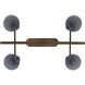 Harken 4 Light 18 inch Matte Black and Gold Pendant Ceiling Light