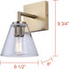 Berklie 1 Light 8 inch Gold Vanity Light Wall Light