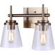 Madison 2 Light 15 inch Gold Vanity Light Wall Light