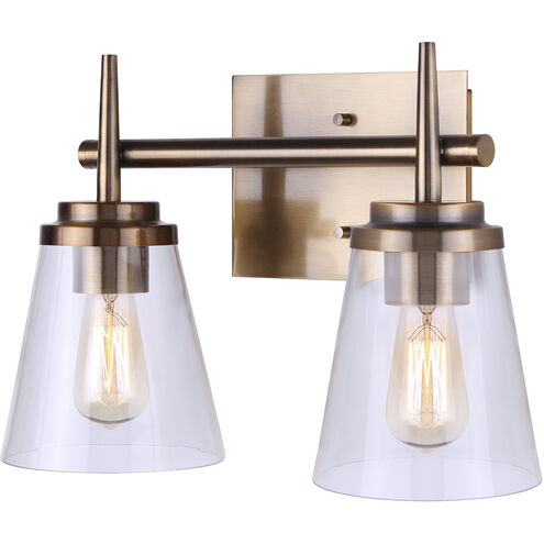 Madison 2 Light 15 inch Gold Vanity Light Wall Light