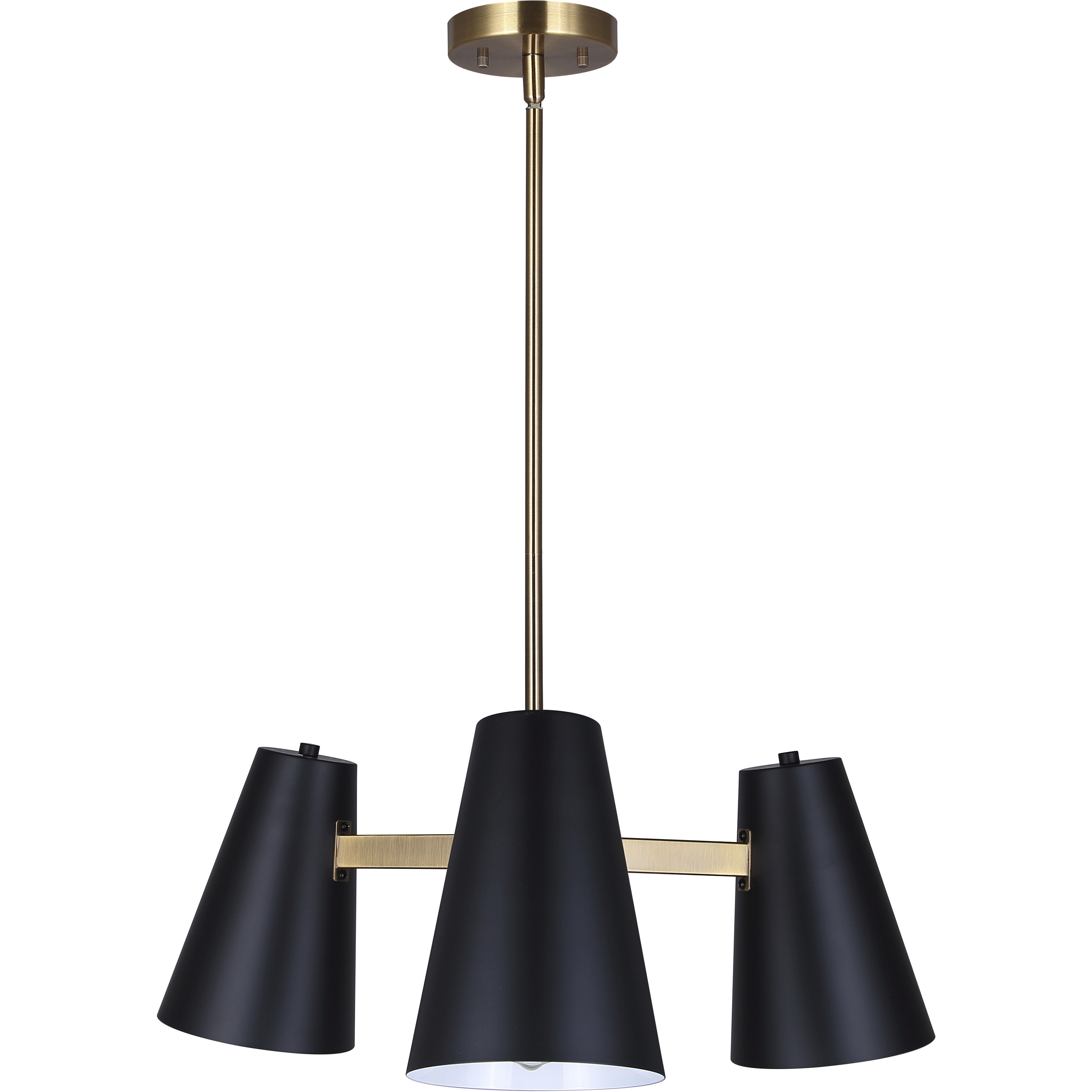 Harken 3 Light 23 inch Black/Gold Chandelier Ceiling Light