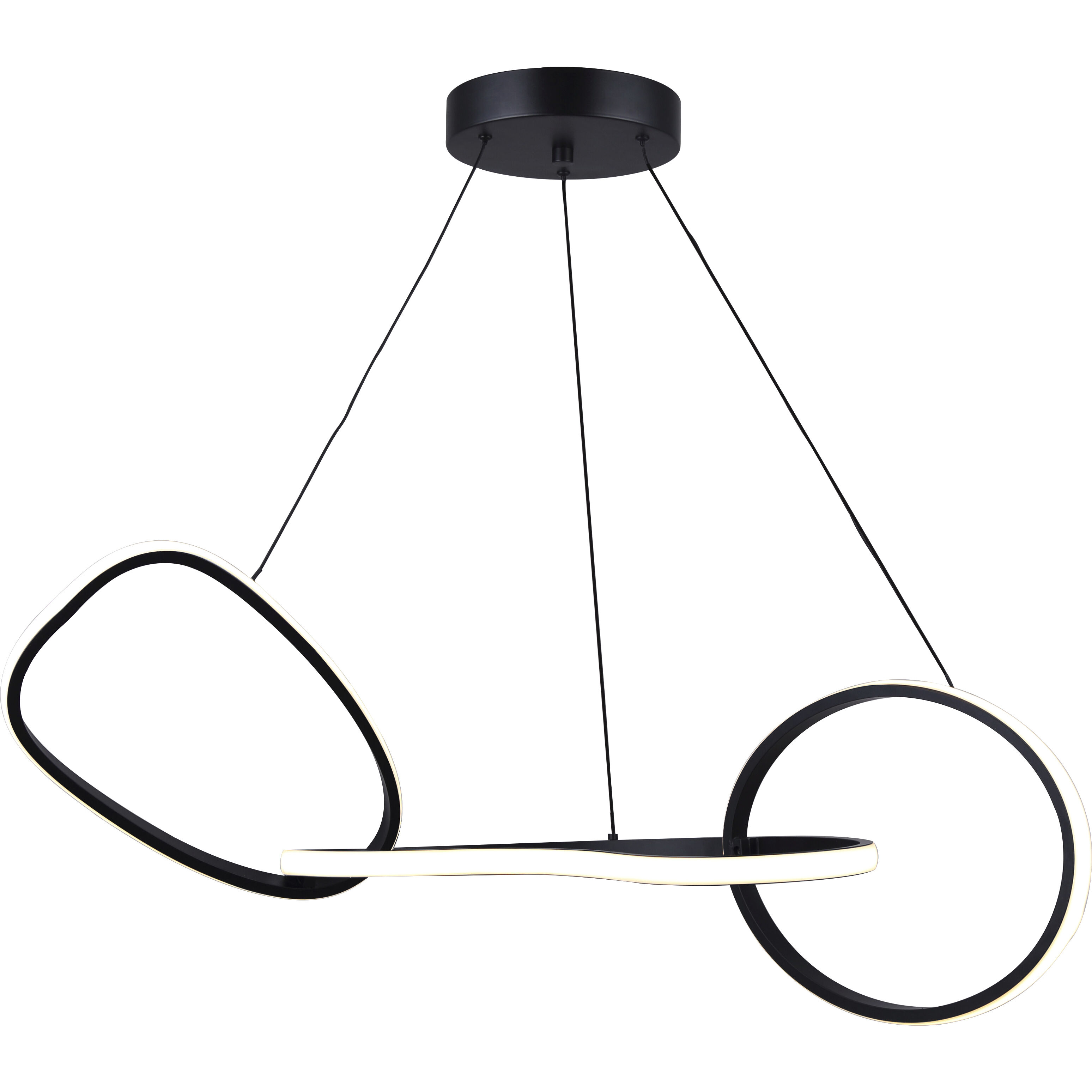 Zuri LED 33 inch Matte Black Chandelier Ceiling Light