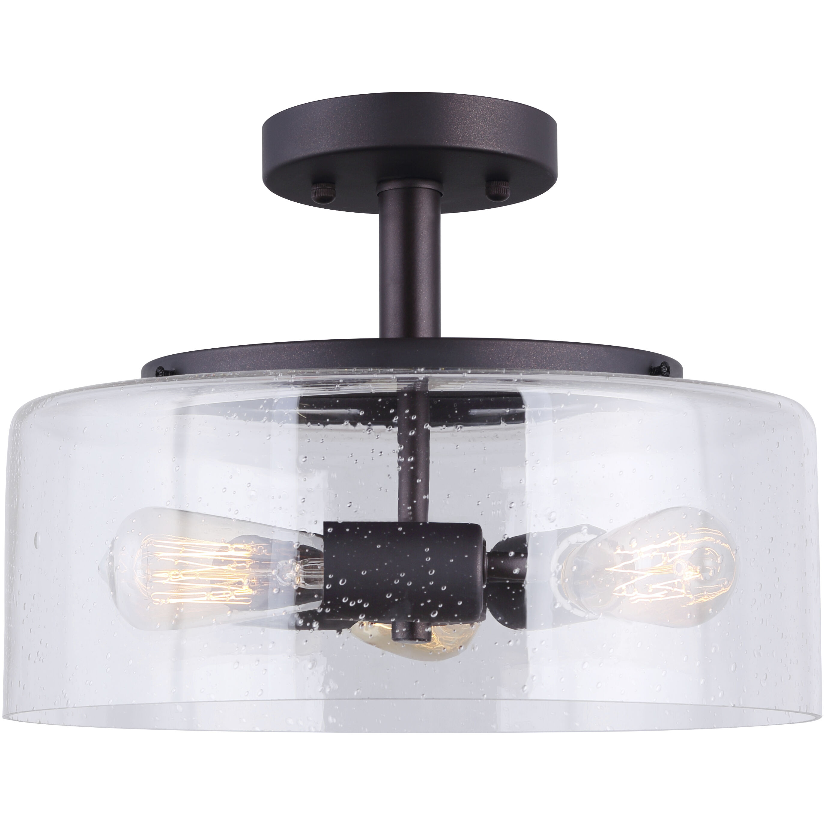 Madison 3 Light 13 inch Oil Rubbed Bronze Semi-Flush Ceiling Light