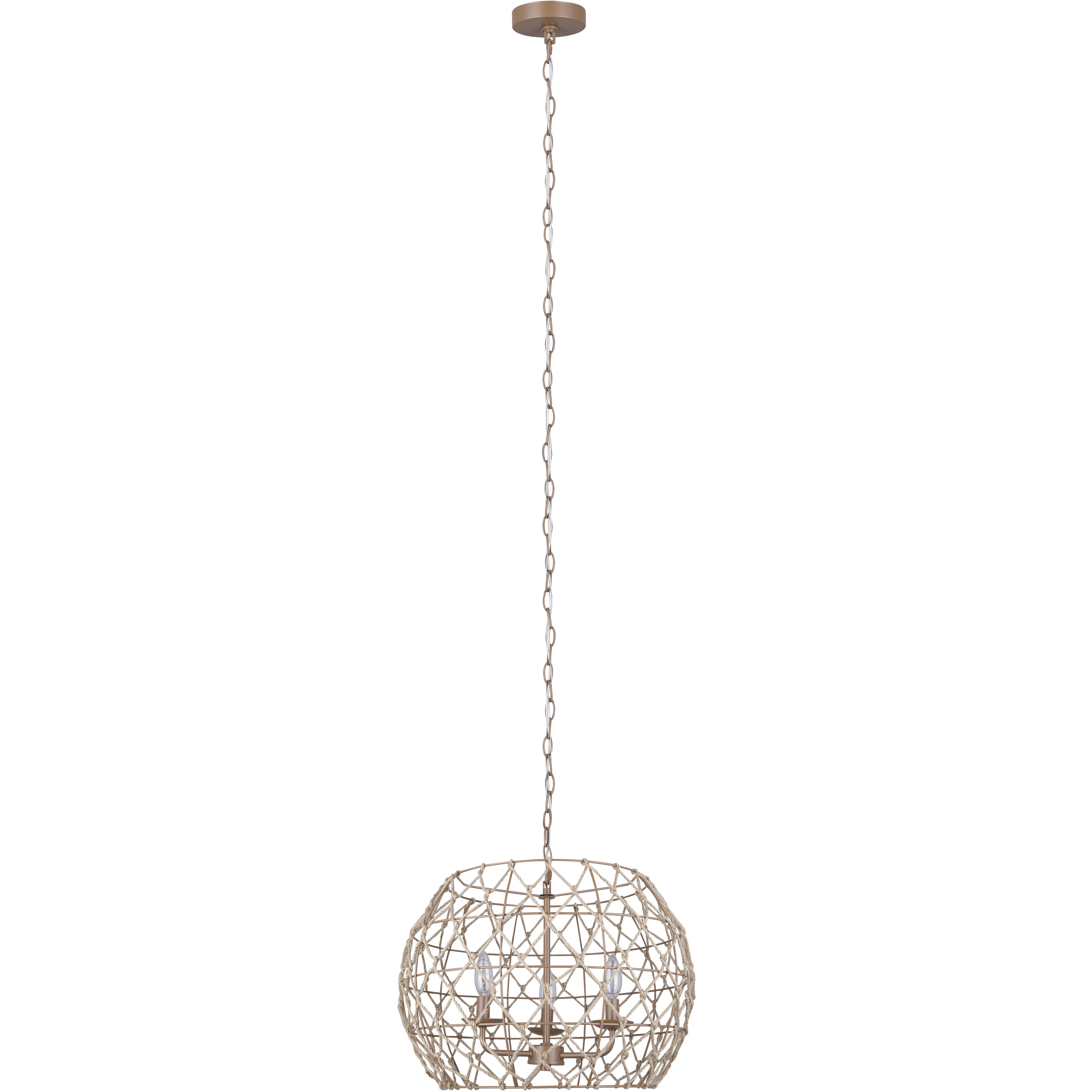 Aura 3 Light 20 inch Tan Pendant Ceiling Light