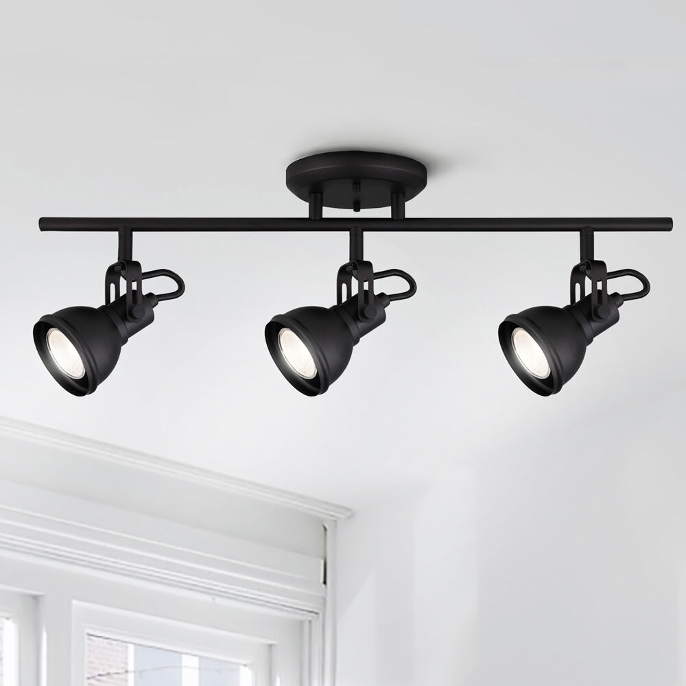 Polo 3 Light Black Track Lighting Ceiling Light