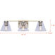 Berklie 3 Light 25.5 inch Gold Vanity Light Wall Light