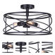 Malene 3 Light 16 inch Black Semi-Flush Mount Ceiling Light