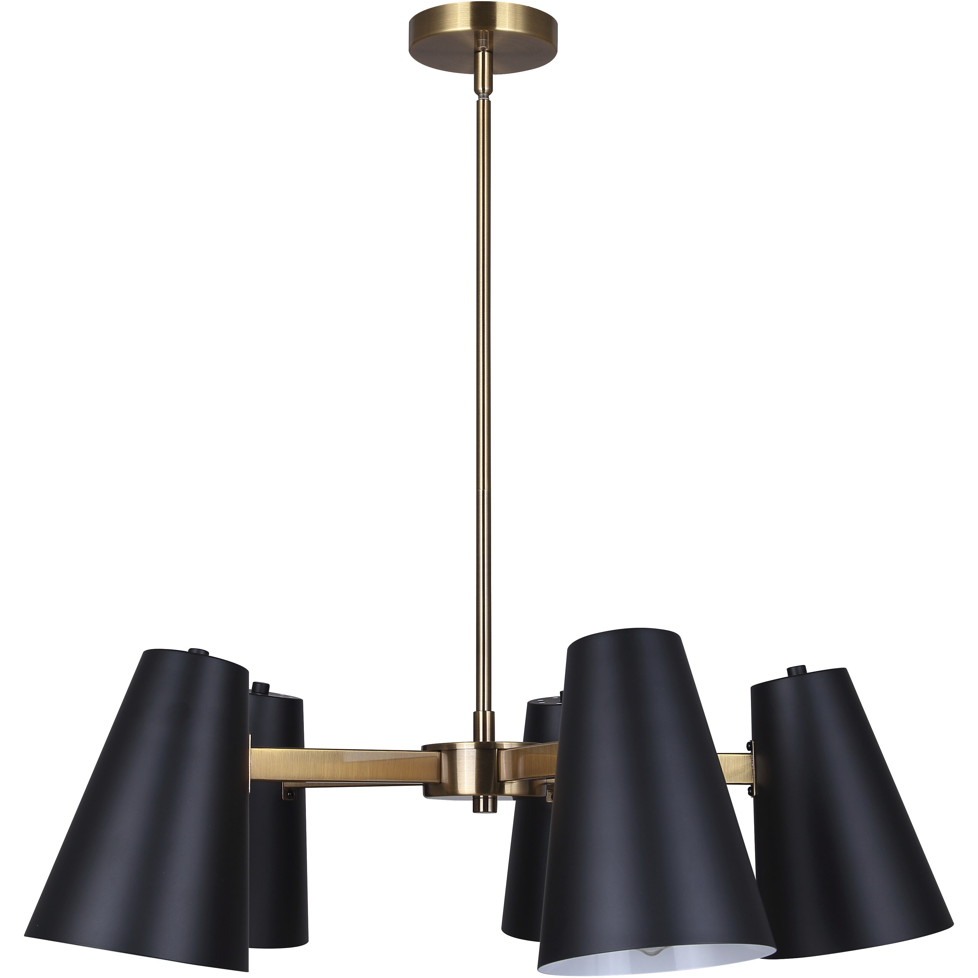 Harken 5 Light 26 inch Black/Gold Chandelier Ceiling Light