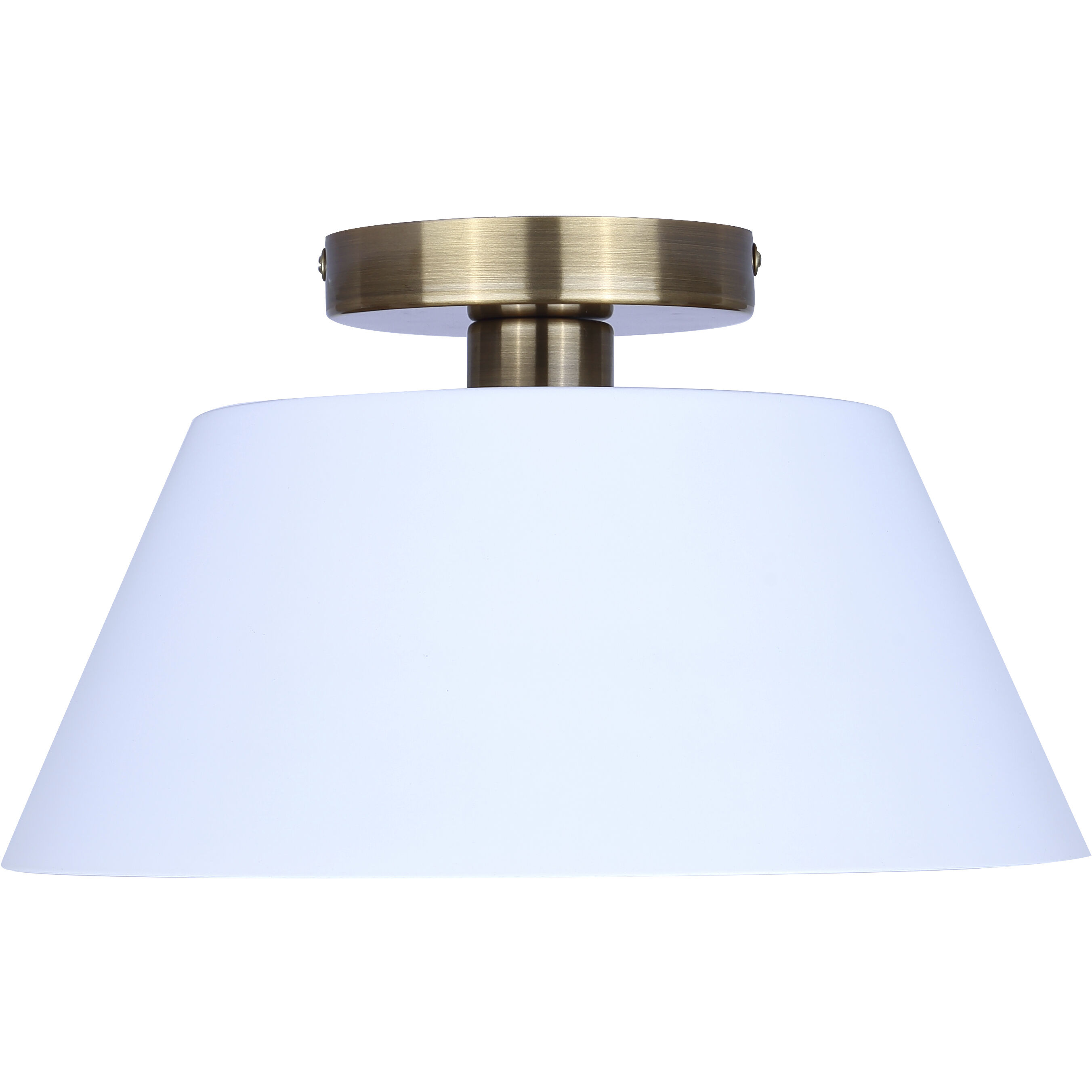 Daxton 1 Light 12.75 inch Matte White and Gold Semi-Flush Mount Ceiling Light