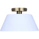 Daxton 1 Light 12.75 inch Matte White and Gold Semi-Flush Mount Ceiling Light
