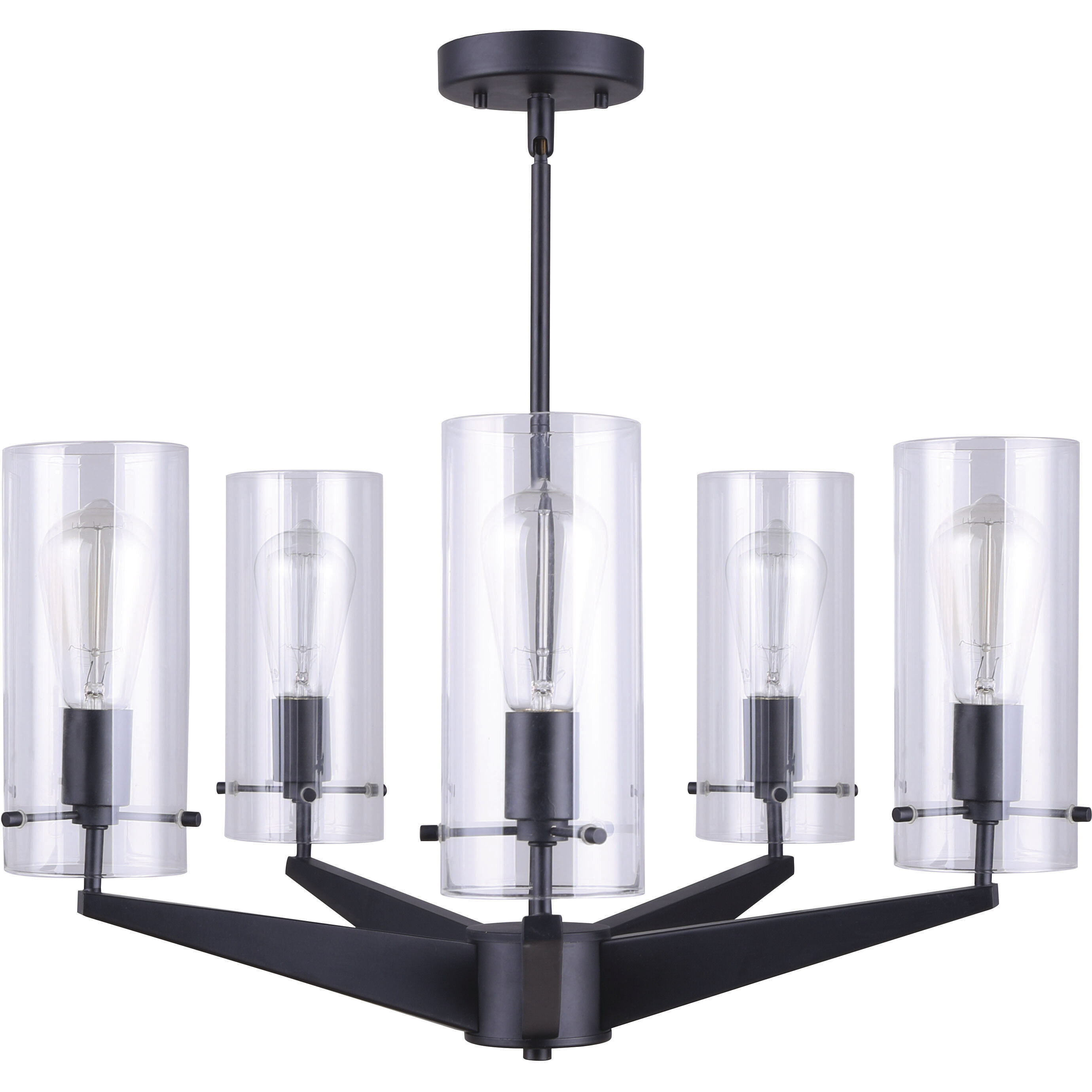 Madison 5 Light 24 inch Black Chandelier Ceiling Light