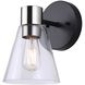 Davina 1 Light 7.5 inch Black/Brushed Nickel Vanity Light Wall Light