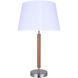 Maly 25.5 inch 100.00 watt Brushed Nickel and Faux Wood Table Lamp Portable Light