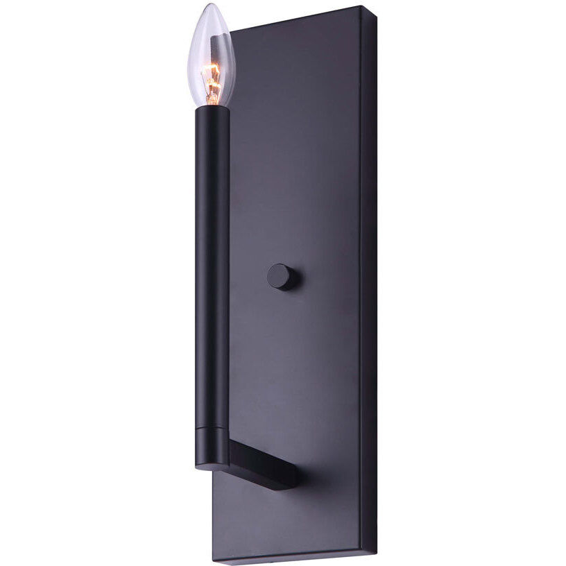 Madison 1 Light 4 inch Black Wall Light