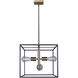 Bodie 4 Light 15 inch Black/Gold Chandelier Ceiling Light