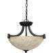 Warren 3 Light 14.25 inch Rubbed Antique Bronze Chandelier Ceiling Light, Dual Mount