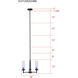 Benson 3 Light 16 inch Black Chandelier Ceiling Light