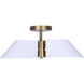 Daxton 3 Light 20 inch Matte White and Gold Semi-Flush Mount Ceiling Light