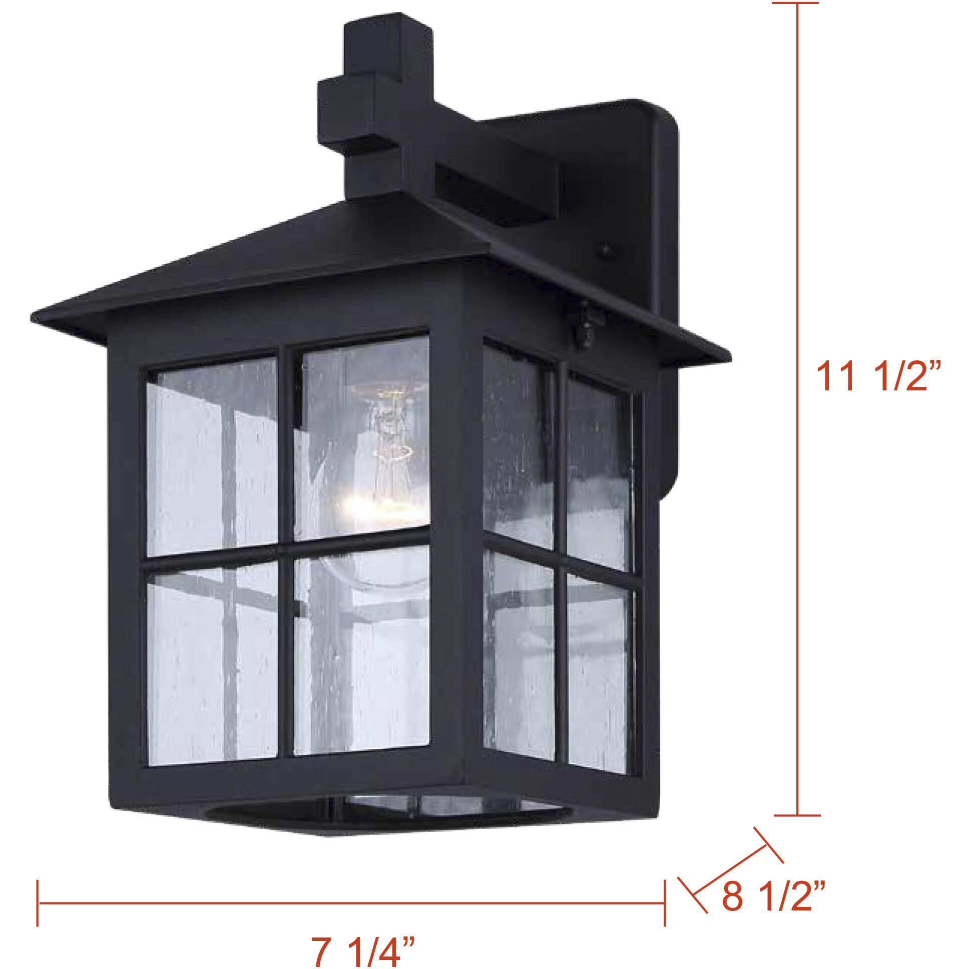 Dom 1 Light 11.5 inch Sand Black Outdoor Wall Lantern