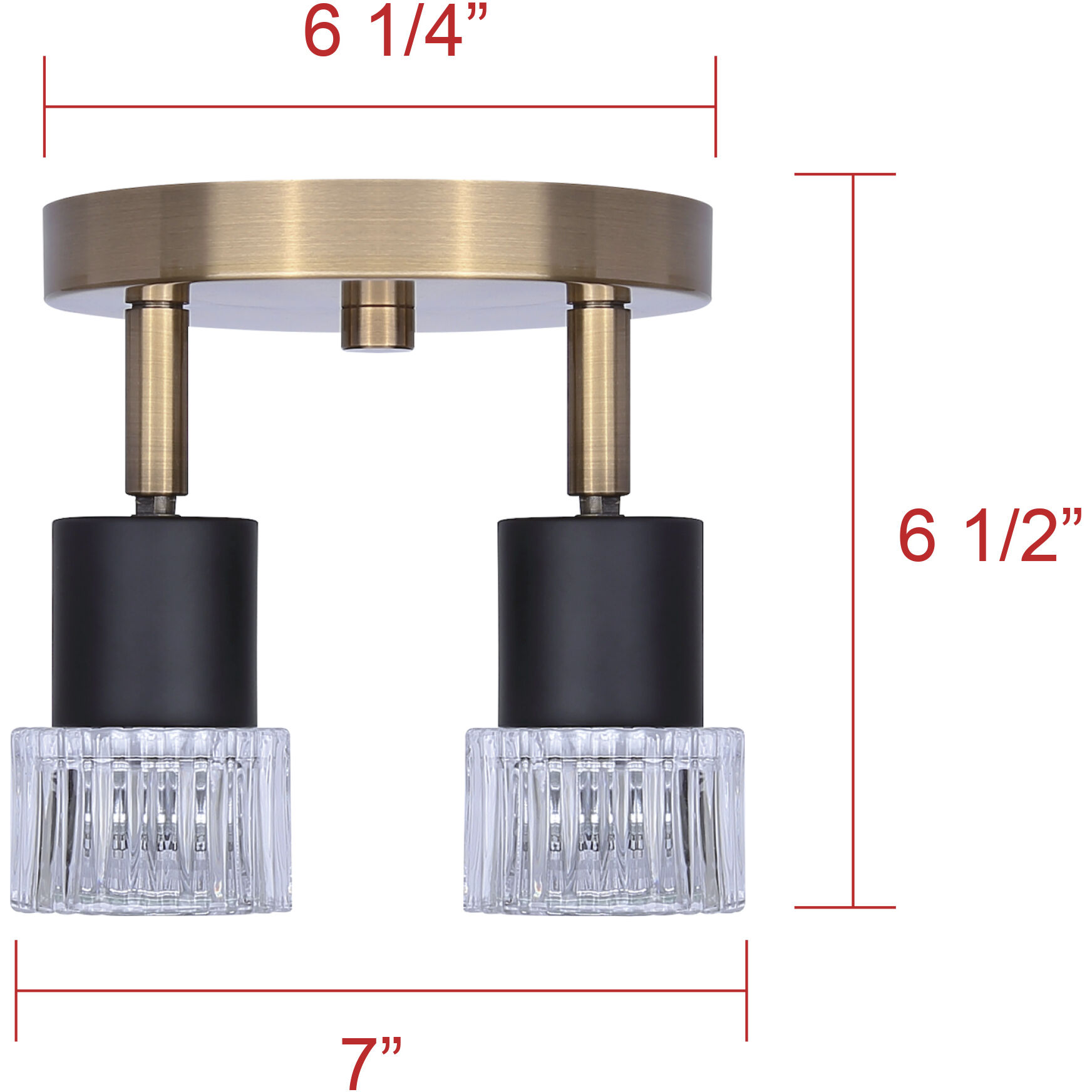 Elsee 2 Light Black/Gold Track Lighting Ceiling Light