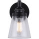 Declan 1 Light 7 inch Matte Black Vanity Light Wall Light