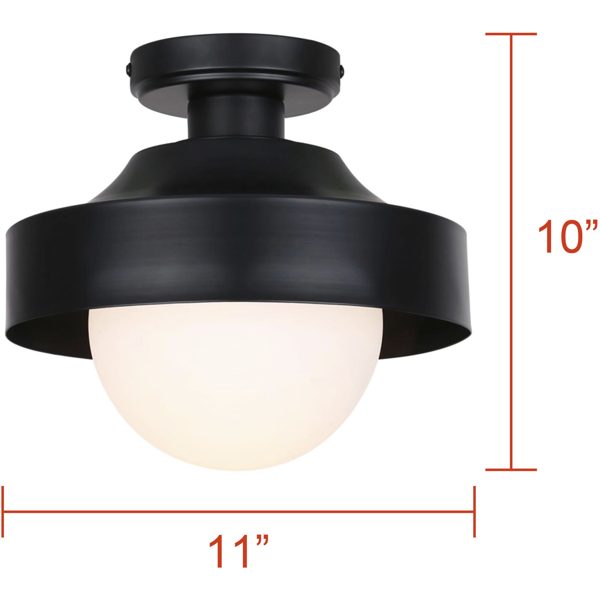 Baylor 1 Light 11 inch Black Outdoor Ceiling Lantern