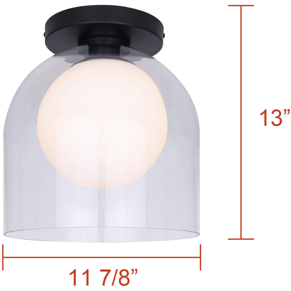 Pelia 1 Light 11.88 inch Black Flush Mount Ceiling Light