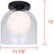 Pelia 1 Light 11.88 inch Black Flush Mount Ceiling Light