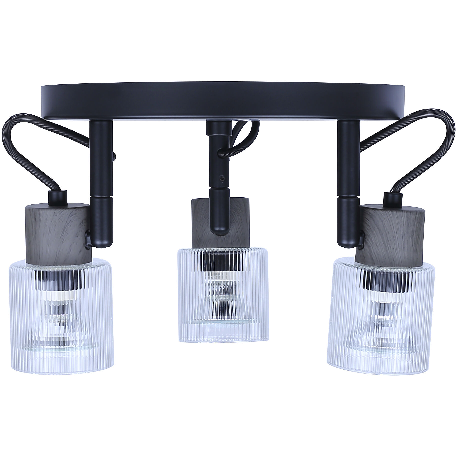 Owen Black and Wood Track Lighting Ceiling Light