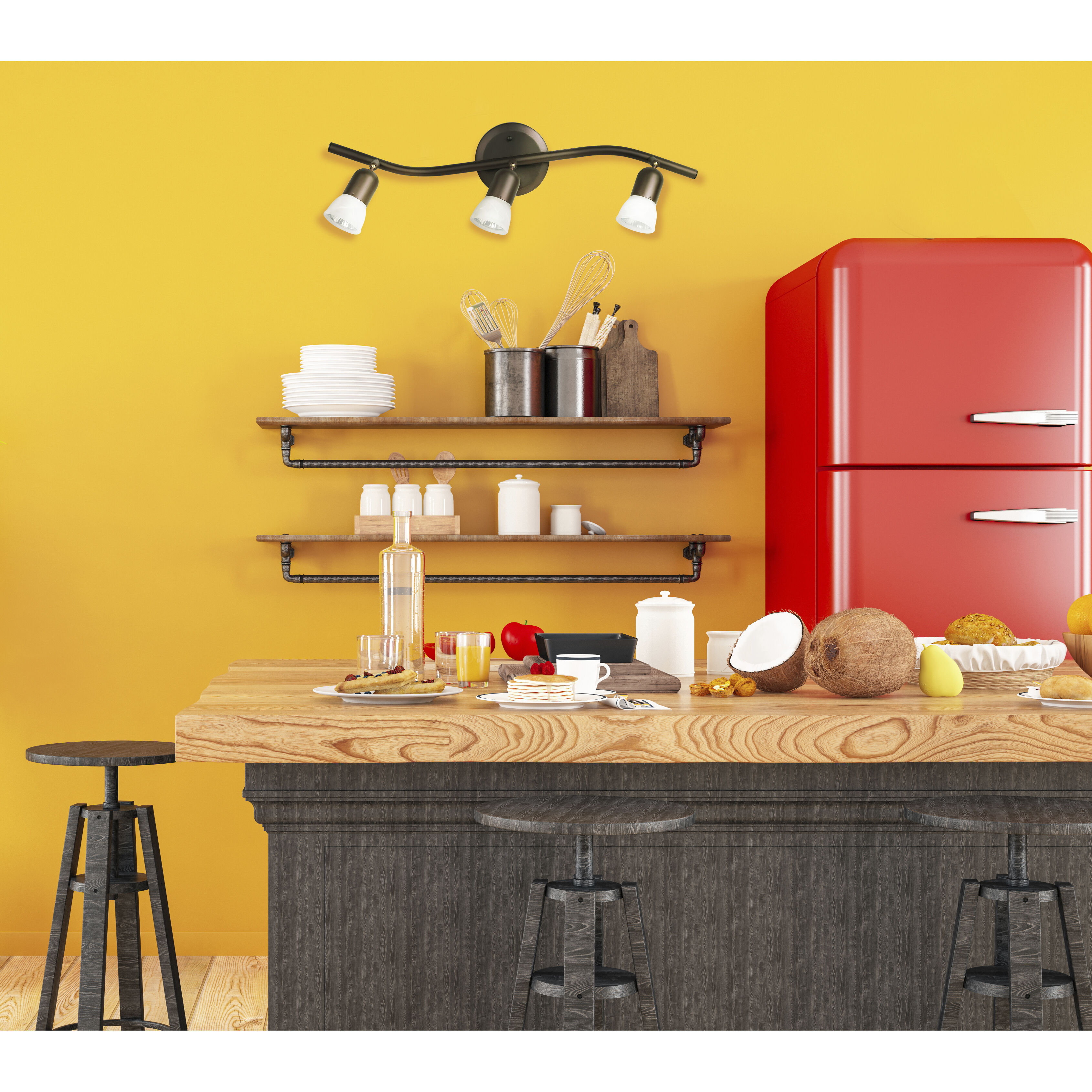 James 3 Light 120 Oil Rubbed Bronze Track Lighting Ceiling Light