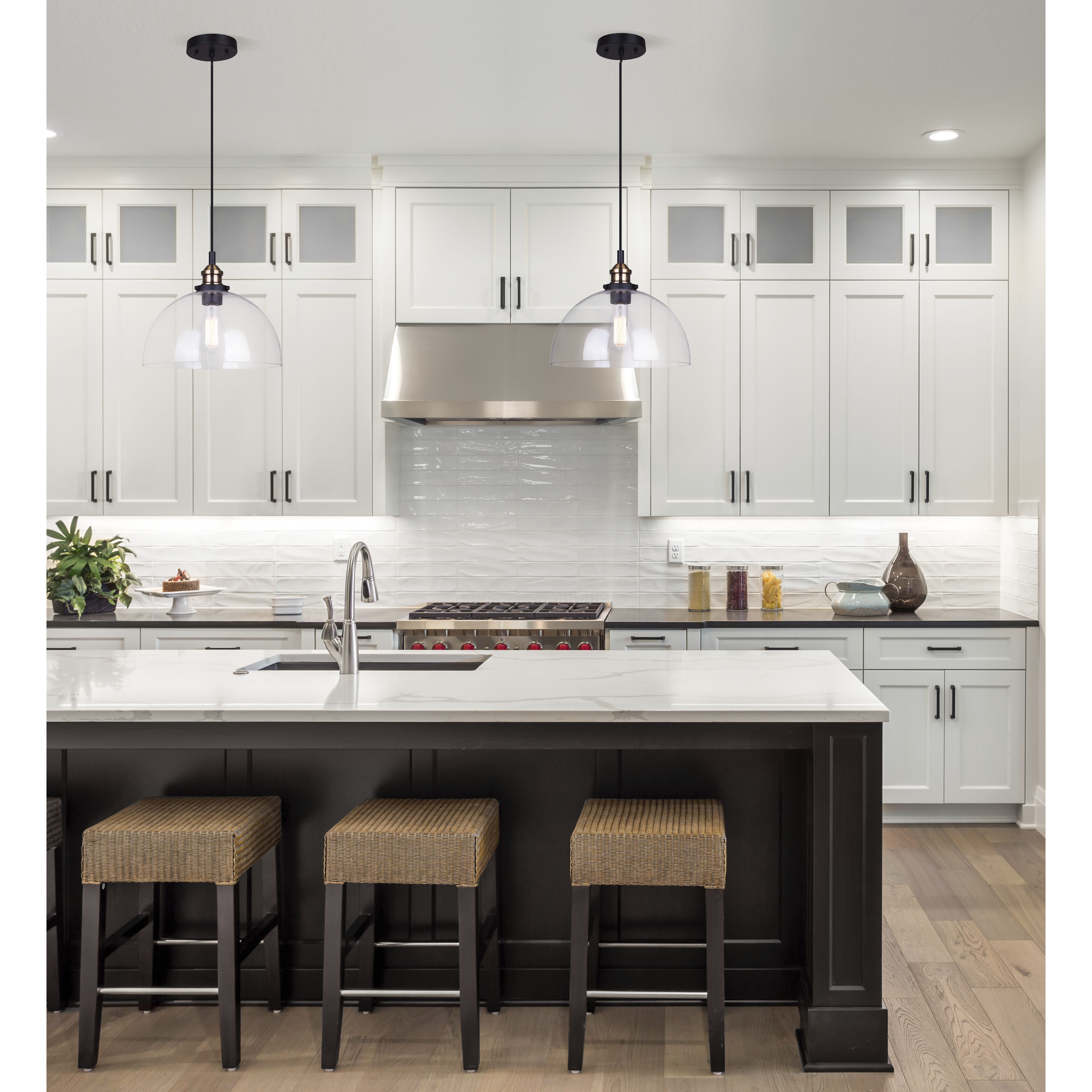 Thea 1 Light 12 inch Black/Gold Pendant Ceiling Light