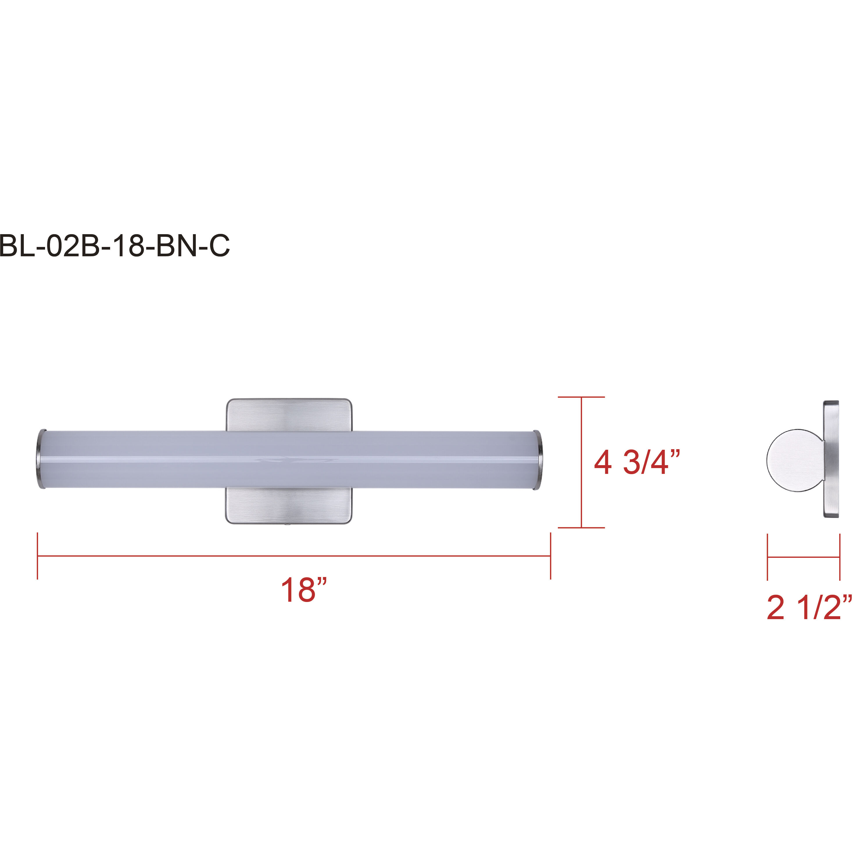 Osten LED 18 inch Brushed Nickel Vanity Light Wall Light