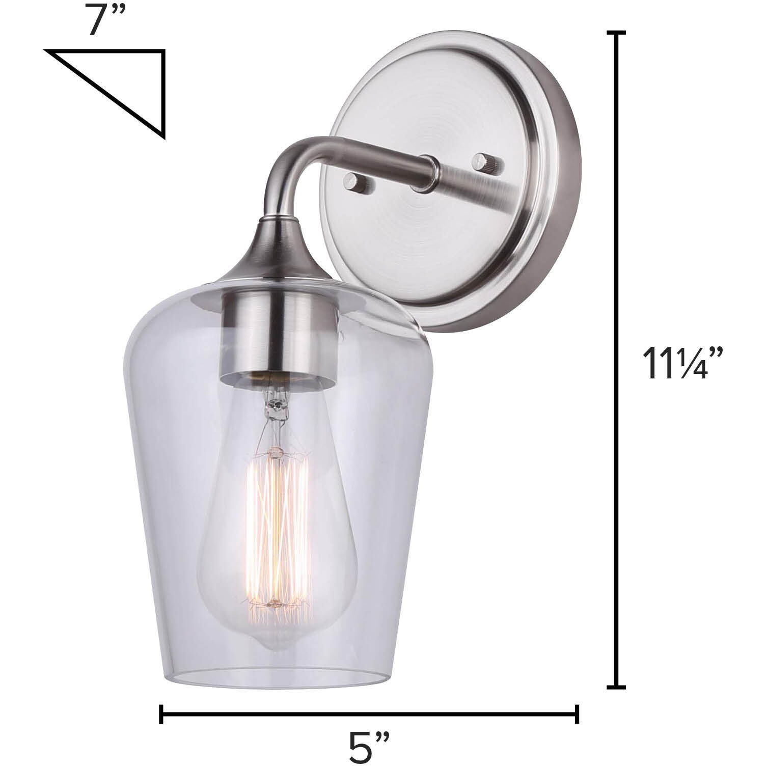 Conall 1 Light 7 inch Brushed Nickel Vanity Light Wall Light