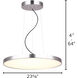Lenox LED 24 inch Brushed Nickel Chandelier Ceiling Light