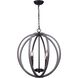 Armelle 4 Light 19.75 inch Black/Grey/Faux Wood Pendant Ceiling Light