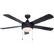 Preston III 52 inch Matte Black Indoor Fan
