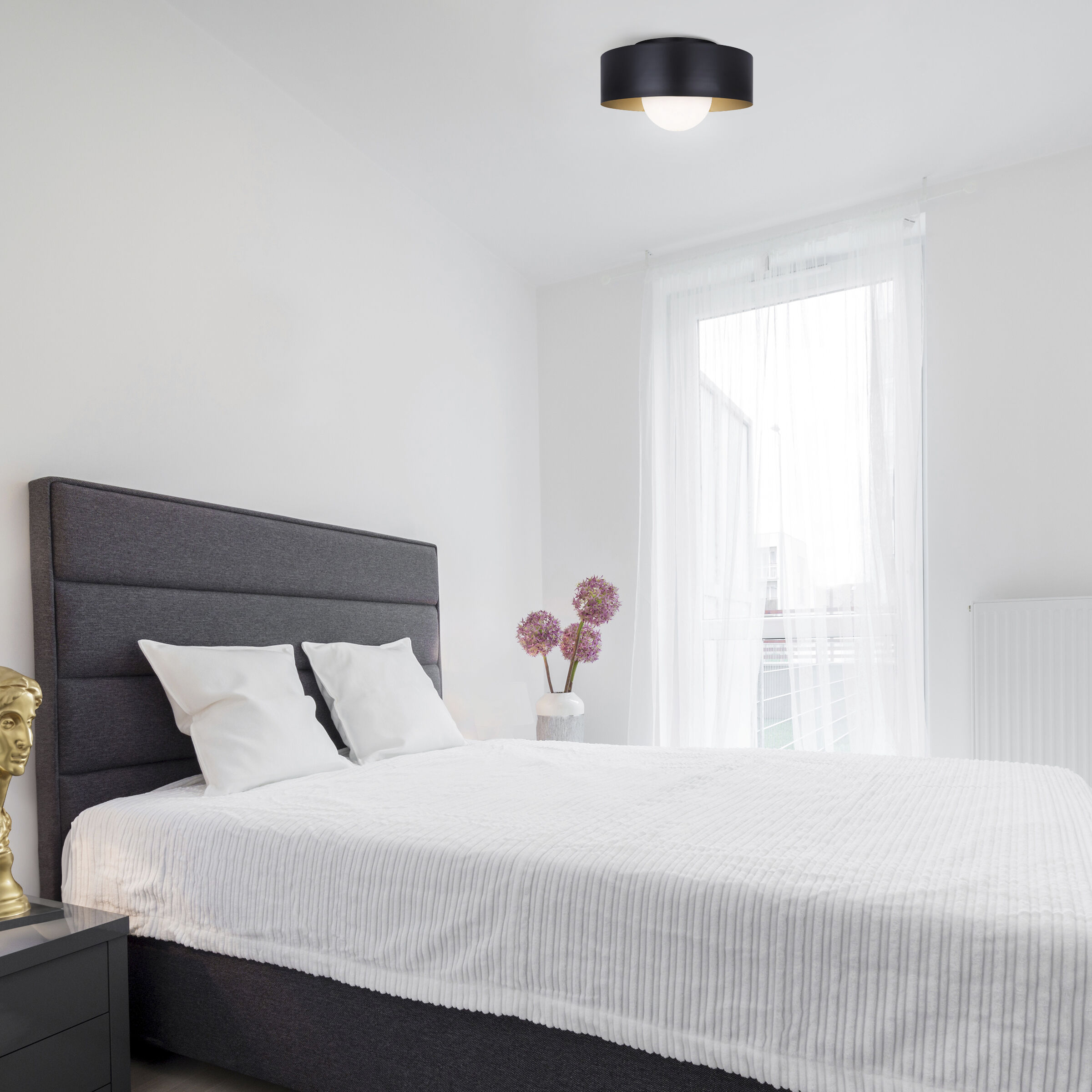 Daylon 1 Light 12.63 inch Black Flush Mount Ceiling Light