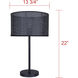 Bellamy 22 inch 100.00 watt Matte Black Table Lamp Portable Light in Black Faux Rattan