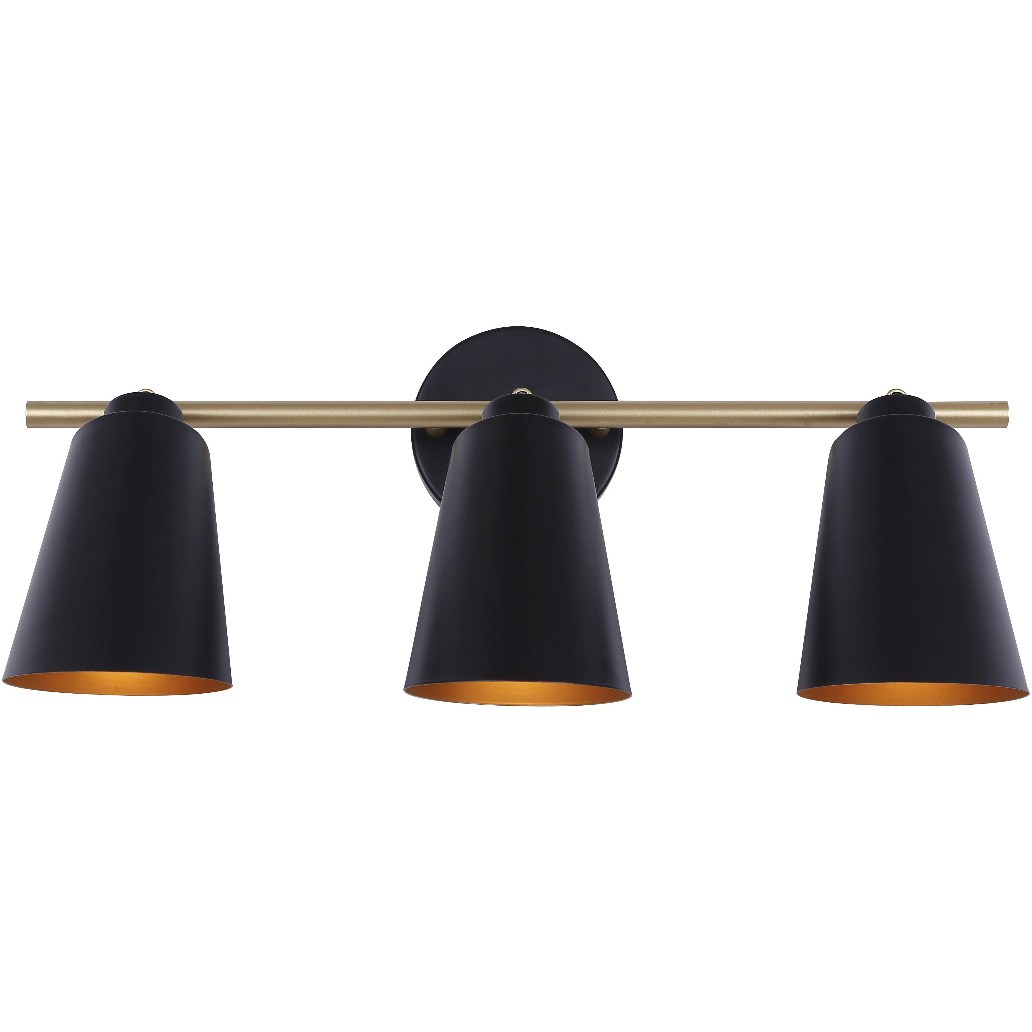 Rame 3 Light 23 inch Black/Gold Vanity Light Wall Light
