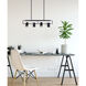 Leal 4 Light Black Suspended Track Ceiling Light