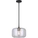 Fauna 1 Light 11 inch Matte Black/Gold Pendant Ceiling Light